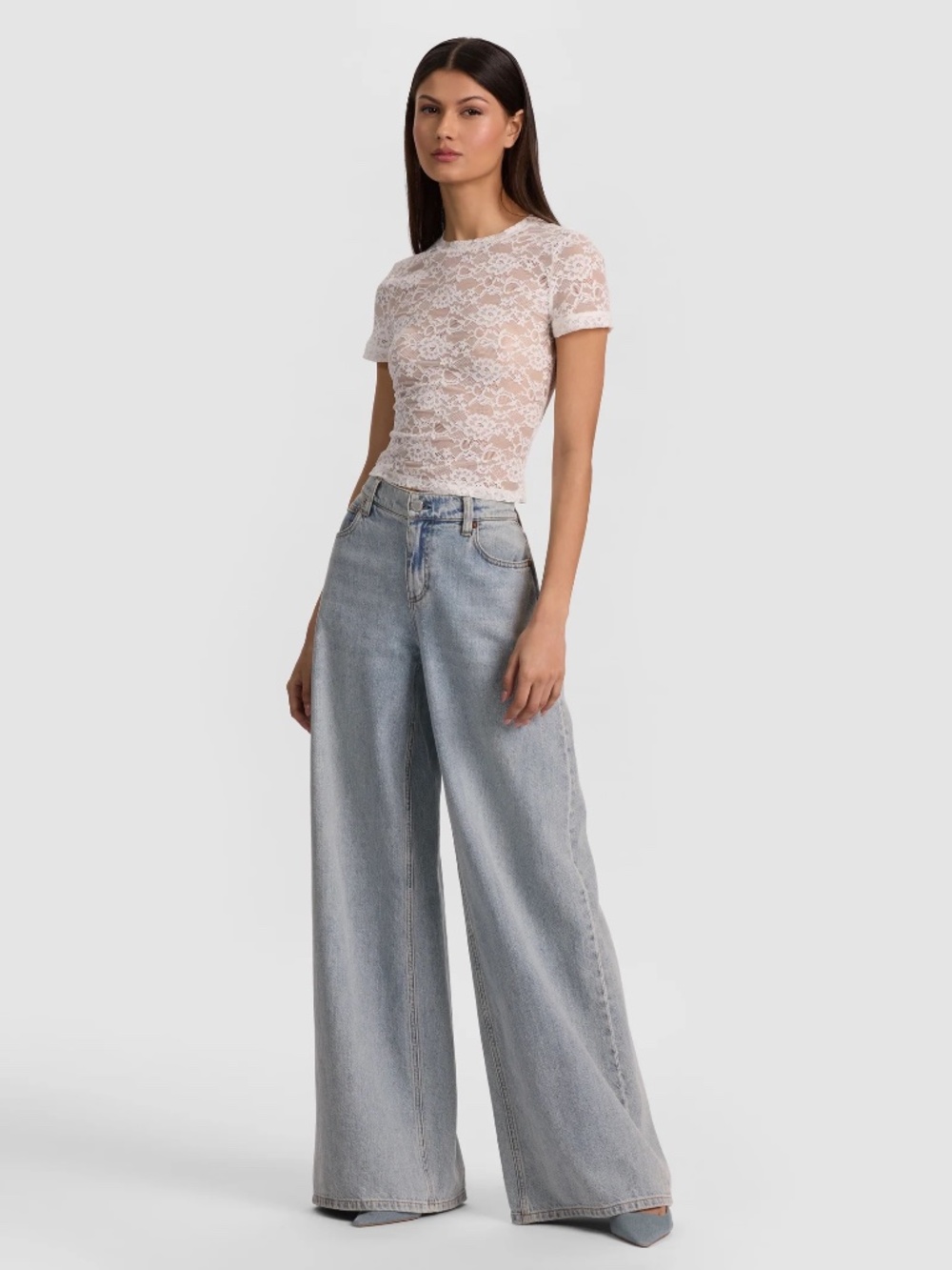 Alice + Olivia Amazing Baggy Jean Darla Light Indigo